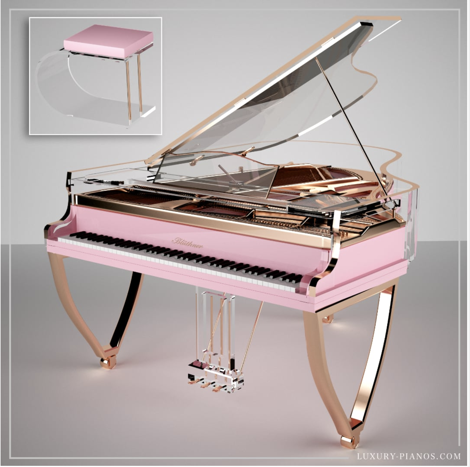 Luxury Pink Grand Piano
